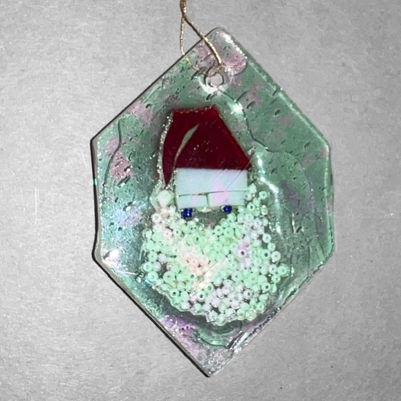 Iridescent Santa Head Ornament - Picture 2 of 4